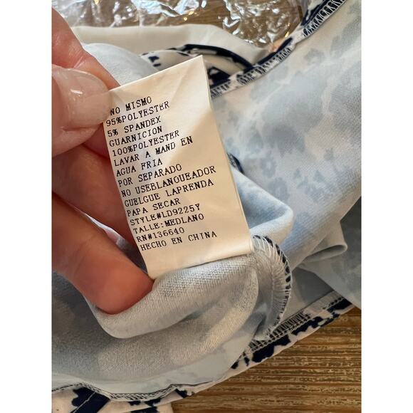 LuLus Blue Floral Print Halter Style Skater Dress - Picture 6 of 7